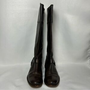 FRYE Melissa Brown Leather Zip Knee High Riding Boots Womens Sz 7 B Style 76929